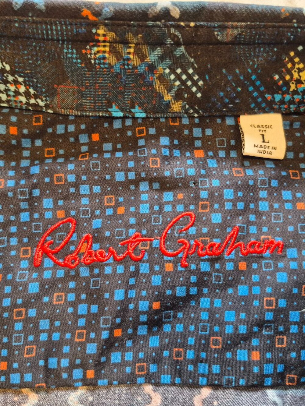 Robert Graham Men’s L Colourful Abstract Print Cotton Shirt #MC4
